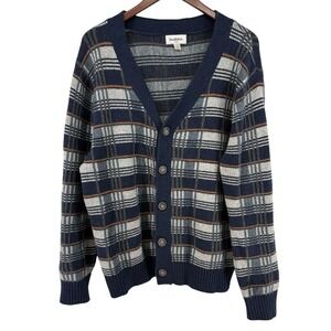 Goodfellow Plaid V-Neck Cardigan Sweater M